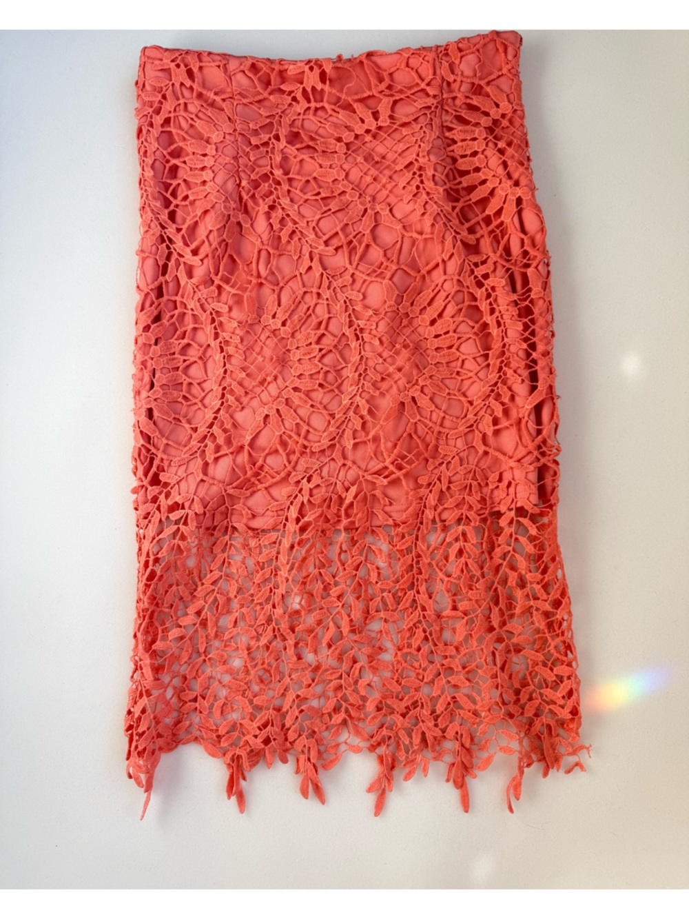 Luxxel Pink Crochet Skirt Knee Length Lined Size Medium Summer